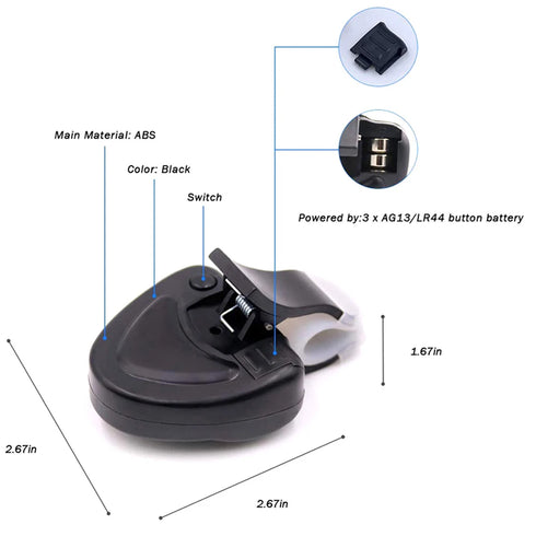 Fish Bite Alarm Bell, Clip On Fishing Rod Accessory, Tackle Fishing Rod Bite Alarm Buzzer with Loud Siren Daytime Night Indicator